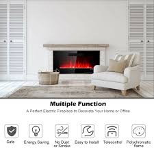 The he006 can produce heat at 1,500 watts; Electric Fireplace 50 Wall Mount Heater Flame W Adjustable Heating Indoor Home Fireplaces Fireplaces Stoves