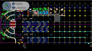 مخطط مشروع موقف سيارات 12 طابق بطاقة استيعاب 1500 سيارة اوتوكاد Dwg