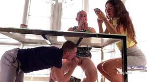 Sucked his Friend Dick under the Table until his Wife Sees - Pornhub.com