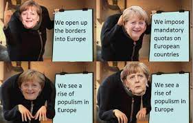 Neuland german for virgin territory is a term used by the german chancellor angela merkel to describe the current state of the internet during a joint press conference with president barack obama in berlin. Another Gru Meme But It S Angela Merkel Pewdiepiesubmissions
