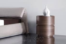 Dedalo Round Double Stacked Nightstand In Canaletto Walnut By Pianca Round Nightstand Furniture Details Nightstand