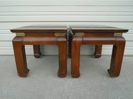 Asian style coffee table end tables. For Carlota Pair End Tables Ming Feet Oriental Hollywood Etsy Side Table Wood Oval Dining Room Table Glass Side Tables