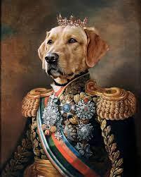 Custom Pet Portrait Painting Canvas Renaissance Dog Portrait Etsy