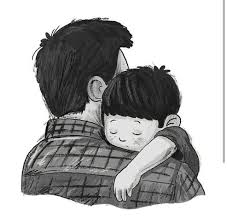 Little Boy Dad Dad Drawing Little Boy Drawing Book Illustration Art