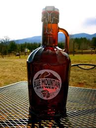 Blue Mountain Beer Growler With Blue Ridge Background Beer Growler Growler Beer