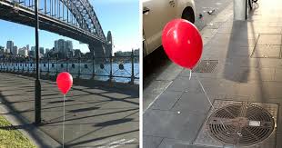 Another way our psyches may be forever scarred is the use of red balloons and their meaning in it. People In Sydney Are Creeped Out By Red Balloons That Suddenly Appeared Around The City Bored Panda