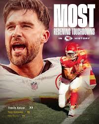 I'm so very happy for KELCE KC CHIEFS 🏈❤️💛. Breaking the TD receiver  record 😁