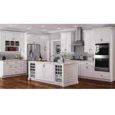 Shop online solid wood kitchen cabinets Hampton Bay Hampton Assembled 30x30x12 In Wall Kitchen Cabinet In Satin White Kw3030 Sw The Home Depot