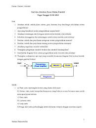 Contoh soal tpa beserta jawabannya. Soal Dan Jawaban Dasar Sistem Kendali Tgl 22 02 2013 Pdf