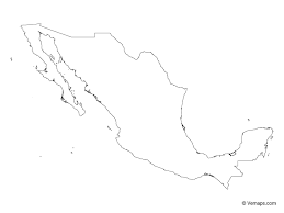 Outline Map Of Mexico Free Vector Maps Map Vector Map Outline Map