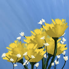 Maybe you would like to learn more about one of these? Bright And Beautiful Yellow Flowers Design In A Blue Sky Background Millions Of Unique Designs By Indepen Blue Sky Background Green Art Blue Aesthetic Pastel