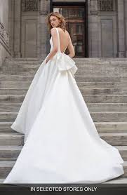 Bow Back Satin Ballgown Main Color Silk White Silk White Bow Wedding Dress Monique Lhuillier Wedding Dress Wedding Dress With Pockets
