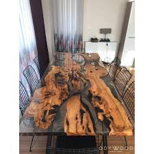 Live Edge Olive Slab Dining Table With Transparent Epoxy Slab Dining Tables Wood Table Design Wood Resin Table