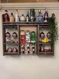 Luxury Home Garden Bar Mounted Drinks Spirits Optics Wall Mounted Drinks Bar Great Garden Outdoor Pub Bar Home Bar Diy Home Bar Home Cocktail Bar Bars For Home