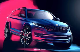 2019 Skoda Kodiaq Rs Looks Mean In New Teaser Sketches Carscoops In 2020 Skoda Kodiaq Skoda Automotive Design