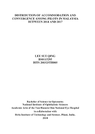 (redirected from national institute of opthalmology). Pdf Distribution Of Accommodation And Convergence Among Pilots In Malaysia Between 2014 And 2017 Lee Sue Qing Bs0115295 Bits 201525th005 Sue Qing Lee Academia Edu