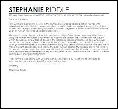 Designed to show what hiring managers are expecting from an hr generalist cover letter, these cover letter examples are the perfect starting point for creating your cover letter. Human Resource Specialist Cover Letter Sample Cover Letter Templates Examples
