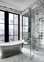 Tempered glass circular vessel bathroom sink with faucet (part number: Bathrooms With Full Frontal Views The New York Times