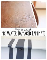 How To Paint Perfect Lines And Fix Water Damaged Laminate Furniture Laminate Furniture Painting Laminate Furniture Laminate Furniture Makeover