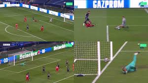 When he was in schalke, he faced barcelona in 2008 champions league but messi didn't play that match. Neuer Saves Bayern Post Saves Psg