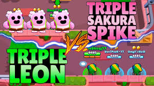 Unlock and upgrade brawlers collect and upgrade a variety of brawlers with punishing super abilities, level them up with power points, and collect unique skins. Triple Leon Vs Triple Sakura Spike Brawl Stars Gameplay Youtube