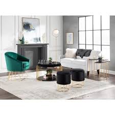 We reveal our top accent chairs for your living room or. Lumisource Canary Gold And Green Velvet Tub Chair Ch Cnry Au Gn The Home Depot