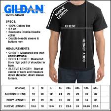 gildan t shirt size chart