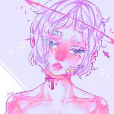 Galaxy Art Kun Tyan Boy Girl Pink Purple Kawaii Art Art Pastel Goth Art