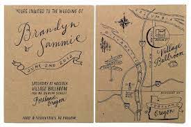 Brandyn Sammie Wedding Invitation Hand Drawn Wedding Invitations Photo Wedding Invitations Map Wedding Invitation
