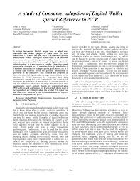 Pdf A Study Of Consumer Adoption Of Digital Wallet Special Reference To Ncr