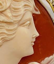 Big Circa 1915 L Fritzsche Persephone or Flora Shell Cameo in 14K Pendant  or Pin