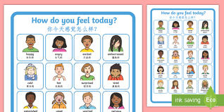 How Do You Feel Today Emotions Chart Poster English