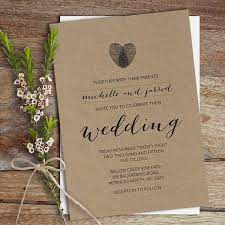 Wedding Invitation Wedding Invite Diy Printable Heart Thumbprint Wedding Invitations Diy Wedding Invitations Diy Vintage Cheap Wedding Invitations