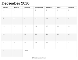 December 2020 calendar | free blank printable templates. December 2020 Calendar Templates