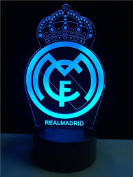 Real madrid club de fútbol, real madrid c.f. Real Madrid Logo Logo Touch 3d Colorful Nightlight Lamp 3d Optical Lamp