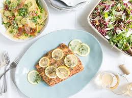 In less than 40 minutes, this sophisticated salmon menu for four goes from the fridge to the dinner table. The Dinner Party A Simple Spring Menu Saveur Spring Menu Dinner Party Main Course Dinner Party Menu