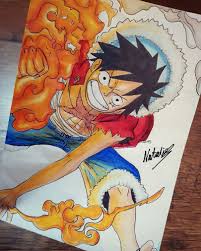How to draw monkey d. My Colour Drawing Of Luffy In Gear 2nd Onepiece