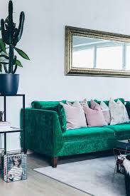 Blogger Who Is Mocca Updated Her Ikea Stockholm Sofa With A Bemz Cover In Emerald Zaragoza Vintage Ve Green Couch Living Room Living Room Sofa Ikea Living Room