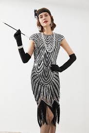1920s Great Gatsby Flapper Dress Sequin Fringed Cocktail Party Dress Dress Honey Flapper Dress Cocktail Party Dress Sequin Dress