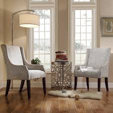 Weston Home Gray Bracket Chain Print Fabric Accent Chair With Sloping Track Arm Accent Chairs For Living Room Fabric Accent Chair Living Room Chairs