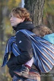 Baby Wrap Sling Broken Twill Weave Alpaca Wool 50 Cotton 50 Forget Me Not Alpaca Size S