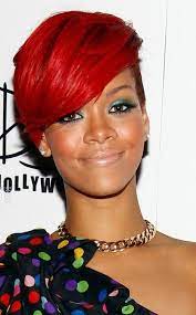 Fire Red Hair Short Red Hair Rihanna Red Hair Celebrity Short Hair