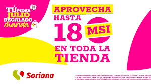 Descubre qué funciona bien en soriana s. Hasta 18 Meses Sin Intereses En Toda La Tienda Corre A Soriana Y Lleva Lo Mejor De Julio Regalado Linea Directa