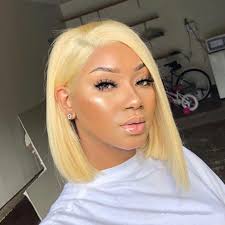 I went from long brown hair to bleach blonde pixie cut. 613 Short Bob Wigs Platinum Blonde Lace Front Human Hair Wigs For Black Women Pre Plucked