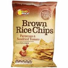Sunrice Brown Rice Chips Parmesan Sundried Tomato Gluten Free 156g Woolworths V 2020 G