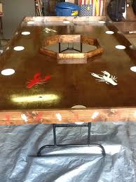 Our Crawfish Table Made By Hubby And Son In Law Crawfish Boil Party Crawfish Boil Crawfish