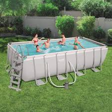 Bestway Power Steel Rectangular Frame Pool Set Viereckig 488x244x122 Cm Stahlrahmenpool Set Mit Filterpumpe Zubehor Grau Amazon De Garten In 2020