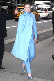 We are a tommy hilfiger uk authorised dealer. Gigi Hadid Emilia Wickstead Jumpsuit Blue Jumpsuit Gigi Hadid Draped Blue Cape Jumpsuit Varierty Power Of Women 2019 Image 0 Sassy Daily Fashion News