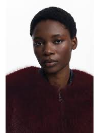 Desigual Giacca in pelliccia color lampone Donna