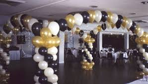Black And Gold Party Set Up Black And Gold Party Favors Black And Gold 4 Pillar Arch Gif Black And Gold Balloons Gold Party Favors Gold Balloons Decorations